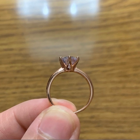 18K Rose Gold Diamond Ring Size 6 - Picture 7 of 13
